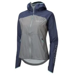 OMM Womens Halo+ Jacket -PETEBLAND SPORTS SHOP oc162 halo2B jacket w greynavy angle hood down
