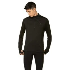 Ron Hill Mens Merino HZ -PETEBLAND SPORTS SHOP rh 007689 mens tech merino 1 2 zip rh01372 black lake front 0149